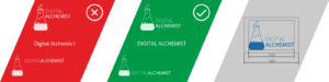 digital alchemist brand logo design configurations