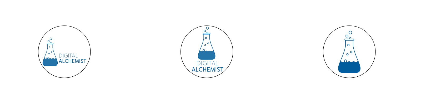 digital alchemist brand logo design variations